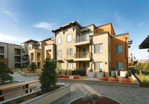 Brookwood Terrace features one-, two-, and three-bedroom apartments, ranging from 636 square feet to 1,094 square feet.