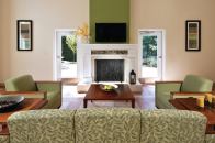 West Wood Oaks includes 10 one-bedroom, one-bath units and 44 two-bedroom, one-bath units. Shown here is the brand-new community clubhouse.