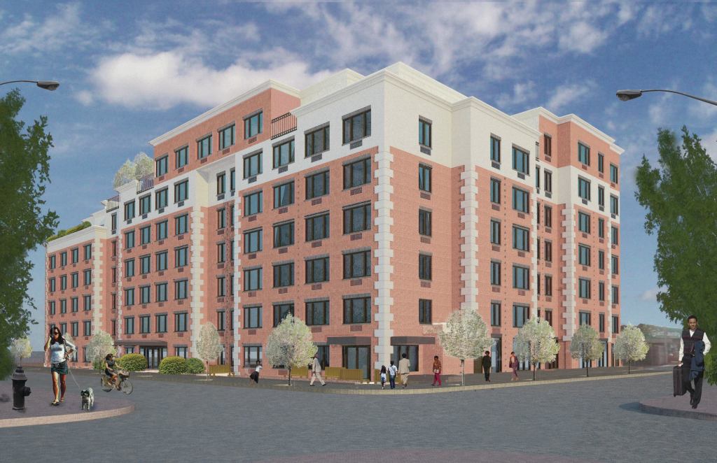 The Riverway Apartments in Brooklyn, N.Y., are under construction. Wells Fargo helped finance the property with a HUD loan.