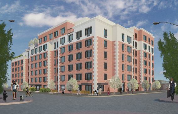 The Riverway Apartments in Brooklyn, N.Y., are under construction. Wells Fargo helped finance the property with a HUD loan.