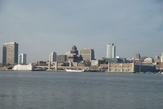 A view of the waterfront in Camden, N.J.