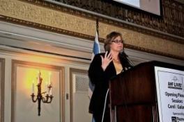 Carol Galante speaking at AHF Live in 2009.
