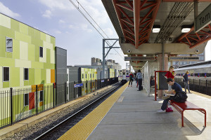 Paseo Verde is adjacent to the SEPTA Regional Rail Temple University 
Train Station, the fourth busiest transit stop in Philadelphia's SEPTA 
system.