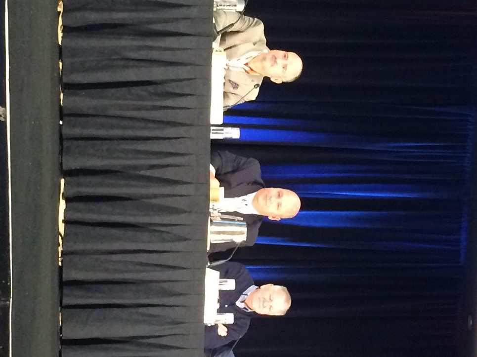 From left, Tony Bertoldi of City Real Estate Advisors, Todd Crow of PNC Real Estate, and Joe Hagan of the National Equity Fund take part in the Tax Credit Equity Outlook Power Panel at AHF Live.
