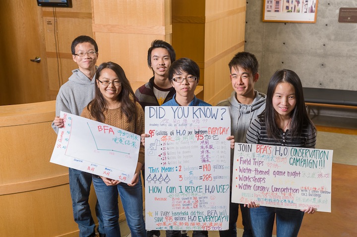 Youths at Chinatown Community Development Center project in San Francisco embraced the water conservation competition by making posters in English and Chinese.
