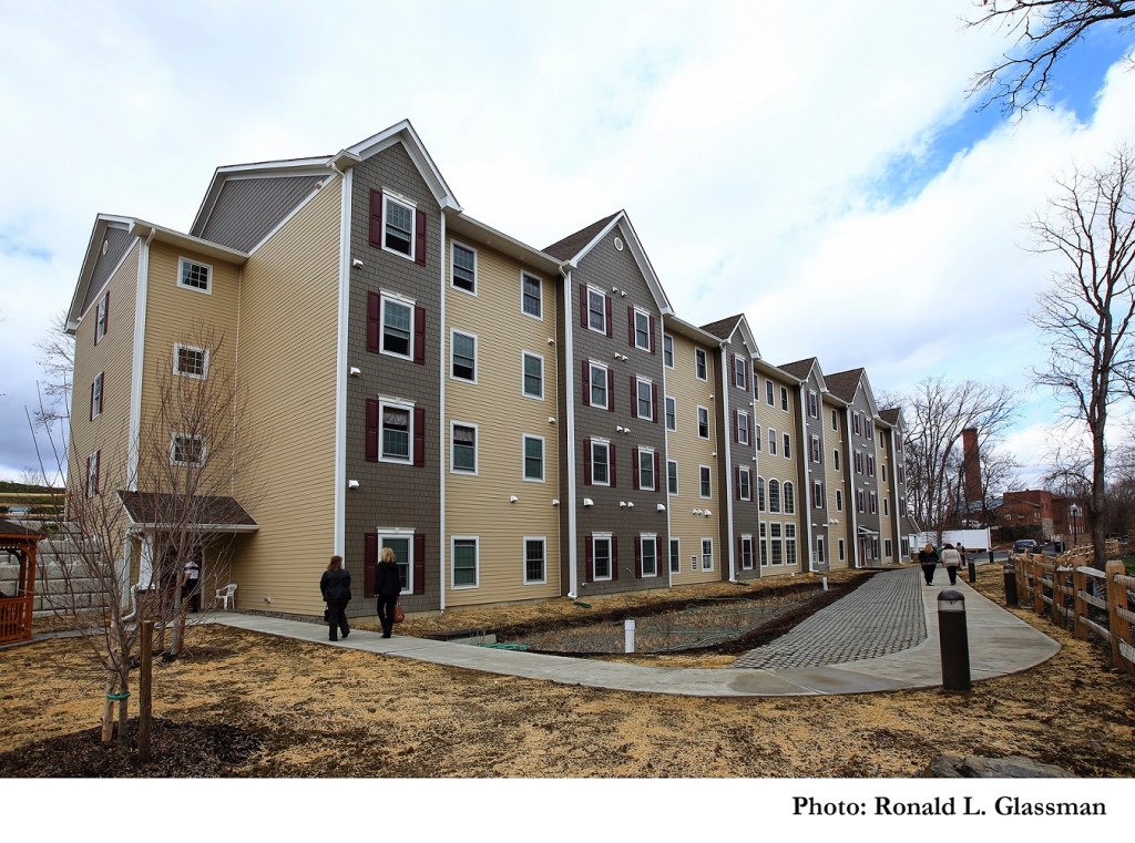 The 74-unit Highridge Gardens features 50 permanent supportive housing units. (Photo by Ronald L. Glassman)