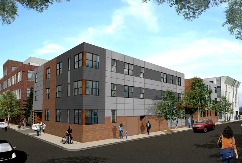 Port Landing broke ground in early August and will
be completed in the summer of 2016. (Rendering courtesy of&nbsp;Prellwitz Chilinski
Associates.)