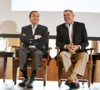 Former HUD secretaries Henry Cisneros (left) and Mel Martinez co-chair  the Bipartisan Policy Center Senior Health and Housing Task Force.