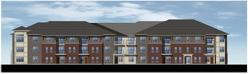 Maple Grove Commons will feature 34 one-, 33 two-, and 13 three-bedroom apartments in two three-story buildings.