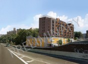 An early rendering shows the Landing Road Residence development that's being built by the Bowery Residents' Committee in New York City. The building is designed by Edelman Sultan Knox Wood / Architects.
