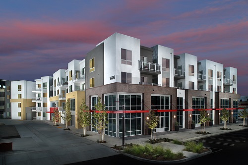 The $27 million, four-story Metro Village brings new affordable homes and commercial space to downtown Baldwin Park, Calif.