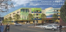 Arroyo Village, which will feature 130 housing units plus a shelter, is being developed in Denver by Rocky Mountain Communities and The Delores Project. The development is designed by Shopworks Architecture.