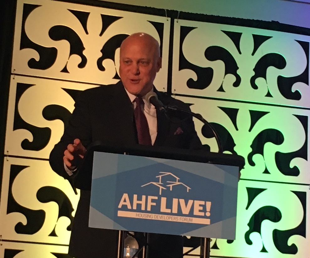 New Orleans Mayor Mitch Landrieu delivers the keynote address at this year's AHF Live Forum.