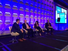 From left, Jeff Whiting, president and CEO, CREA; Rick Goldstein, partner, Nixon Peabody; Emily Cadik, director of public policy, Enterprise Community Partners; and David Gasson, vice president, Boston Capital, and executive director, Housing Advisory Group, break down the latest on tax reform at AHF Live: The Affordable Housing Developers Summit in Chicago on Nov. 15.