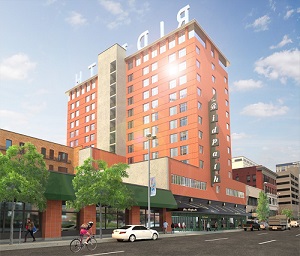 Ridpath Club Apartments will provide 206 mixed-income units in Spokane, Wash. The project involves the reuse of a former hotel and an adjacent YWCA.