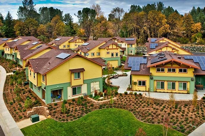 Paradise Community Village in Paradise, Calif., has been destroyed in the Camp Fire. Completed in 2013, the development served families, seniors, and individuals, according to Community Housing Improvement Program.