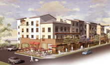 Affirmed Housing's Bella Vita provides 65 apartments for seniors earning between 30% and 60% of the area median income in Carson, Calif.