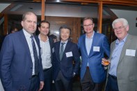 From left, Boston Financial Investment Management executives include Stephen Rogers, first vice president; Greg Voyentzie, CEO; Terry Suzuki, board member, president and CEO of ORIX USA; Jim Dunn, board member and head of ORIX Real Estate; Jeff Rahn, executive vice president.