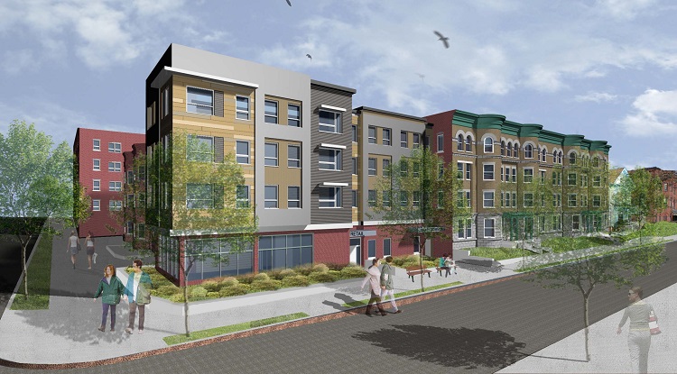 The 38-unit Library Commons will be located across from the public library in Holyoke, Mass.
