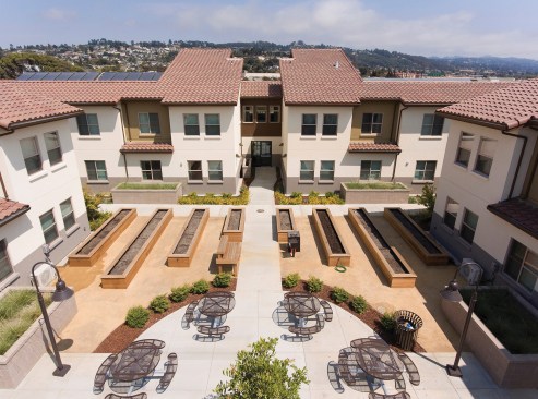 Designed by HKIT Architects, the 79-unit Miraflores Senior Apartments is part of a broader effort to transform a 14-acre site in Richmond, Calif., into a diverse mix of housing and community amenities.
