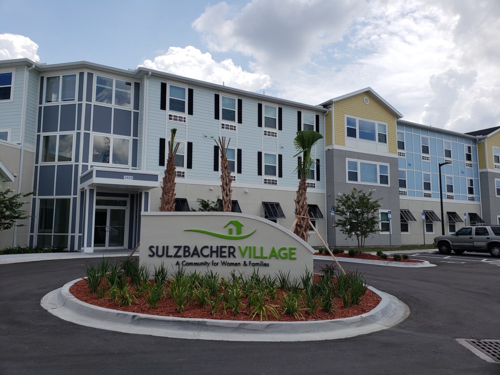 Sulzbacher Village in Jacksonville, Fla., provides permanent affordable housing, emergency housing, and respite-care units for women leaving a hospital.