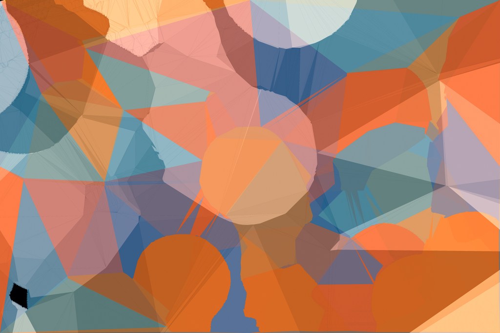 Abstract illustration of multicolor geometrical polygonal abstract shapes against blue background. background with abstract texture with abstract shapes concept