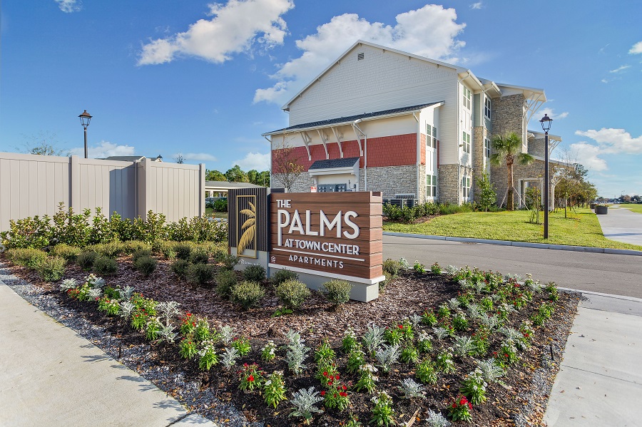 Developed by Housing Trust Group, The Palms at Town Center brings 88 new homes to Palm Coast, Florida.