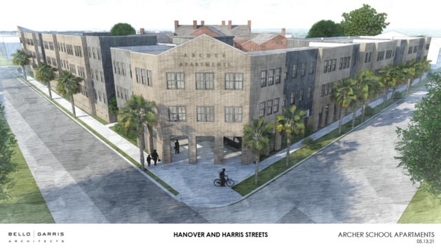 Construction has begun on the $42 million rehabilitation of the Archer School into affordable housing for seniors earning no more than 60% of the area median income in Charleston, South Carolina.