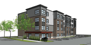 The four-story Residences at Fireclay will feature 40 one-bedroom apartments for seniors 62 and older in Murray, Utah.