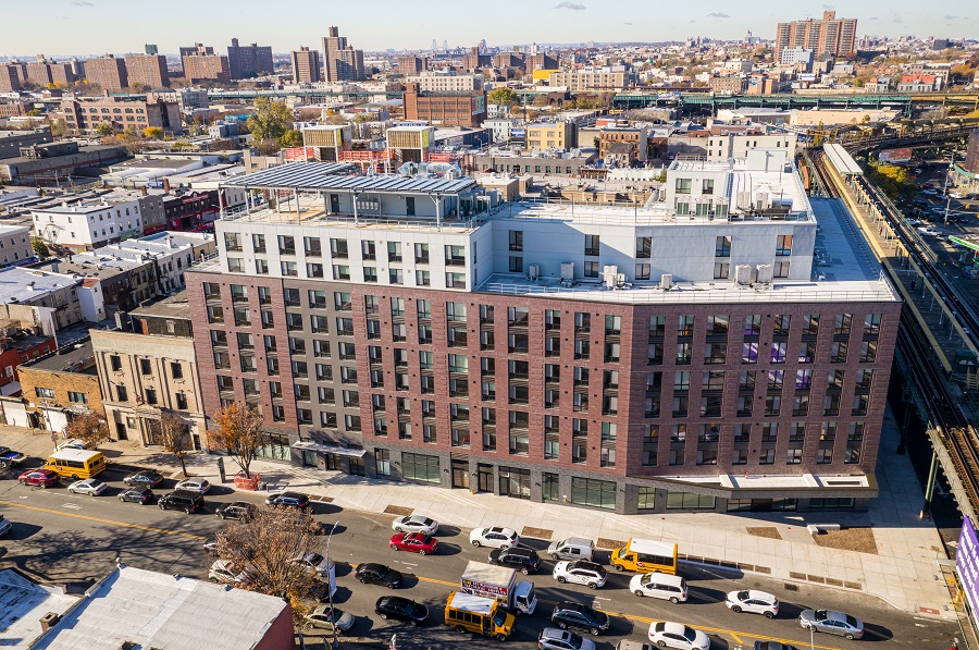 Pennrose and Riseboro Community Partnership have opened 50 Penn, which includes units for frail elderly and formerly homeless individuals and a grocery store.