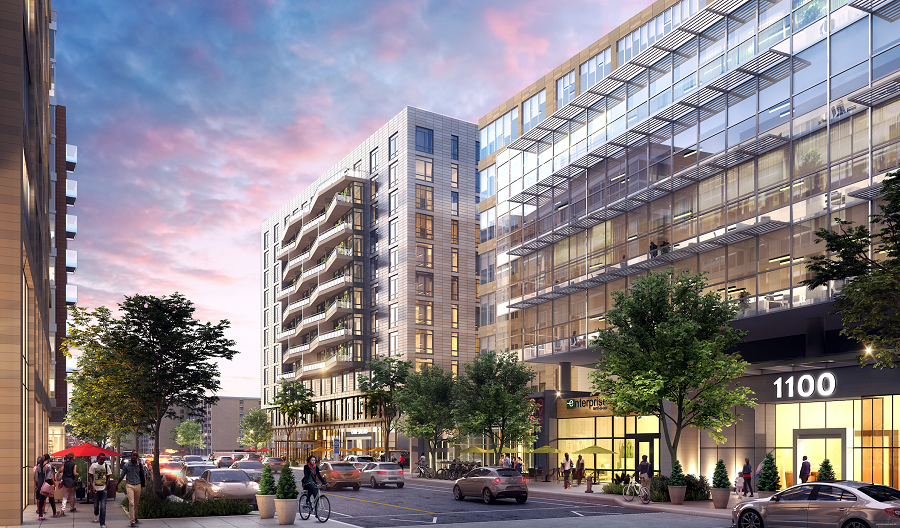 When Waterfront Station II opens in winter 2023, the development will bring 449 units of market-rate and affordable apartments to Washington, D.C. The development is designed by Torti Gallas Urban.