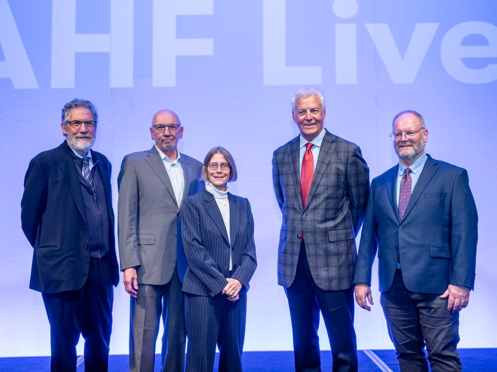 The 2023 Affordable Housing Hall of Fame inductees (from left): Jonathan Rose, Jim Logue, Jenny Netzer, John Rucker, and Joe Reilly.