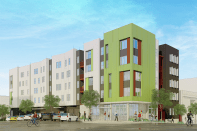 Amenities at the Cortez Hill Apartments will include bicycle storage, an outdoor courtyard with seating and shaded barbecue cooking area, a children’s play area, a laundry facility, a computer lab, and a community room for events and meetings