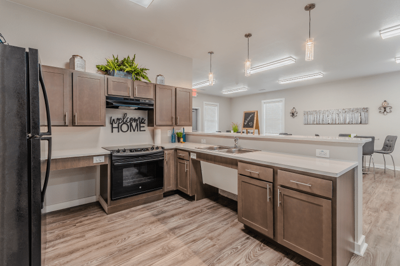 A new community building and kitchen have been added to Fairway Village Apartments in Dallas.