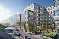 The first building in phase one of the Mary Ellen McCormack redeveloment will feature 94 affordable apartment homes for current residents of the site as well as amenity spaces, including an outdoor courtyard