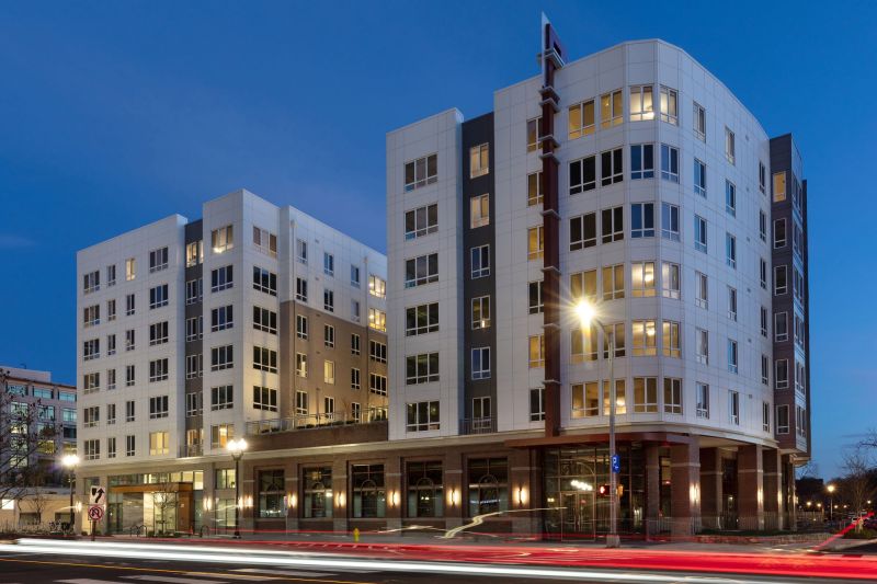 Unity Homes at Ballston features 144 affordable homes co-located with modernized sanctuary space for Central United Methodist Church, a day care, and a commercial kitchen.