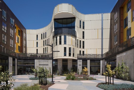The building is designed for seniors to age in place. It's located a half-block from a light-rail station, and connected to that station with wide, new sidewalks and accessible routes. On the interior, universal design features help residents live independently longer, while sustainable features keep residents comfortable, healthy, and frees up important discretionary income by keeping utility costs low.