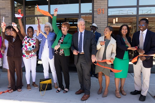 Officials celebrate the opening of Stone House in Brooklyn, N.Y.