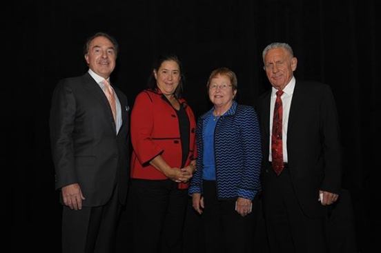 Affordable Housing Finance inducted four industry leaders into its Affordable Housing Hall of Fame. The 2011 inductees are (from left): Jack Manning, president and CEO of Boston Capital; Amy Anthony, president and founder of Preservation of Affordable Housing; the Honorable Nancy Johnson, former Congresswoman from Connecticut; and Wilfred Cooper Sr., founder and chairman of WNC & Associates, Inc.