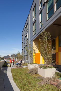 12th Avenue Arts includes eight studio, 72 one-bedroom, and eight two-bedroom units for households earning no more than 60% of the area median income.