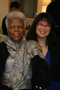 The development is named after jazz legend Ernestine Anderson, who grew up in the neighborhood. Pictured are Anderson and Sharon Lee, executive director of the Low Income Housing Institute.