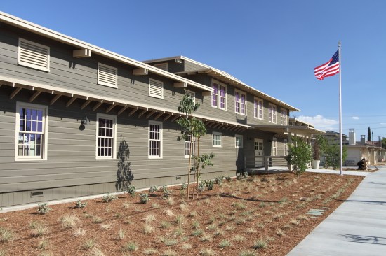 The site of Home Front at Camp Anza is rich in history. It previously was a staging ground for the point of embarkation at the Port of Los Angeles for service members during World War II. Developer Wakeland Housing & Development Corp. brought the Officers' Club, which had sat vacant for many years, back to its former glory.