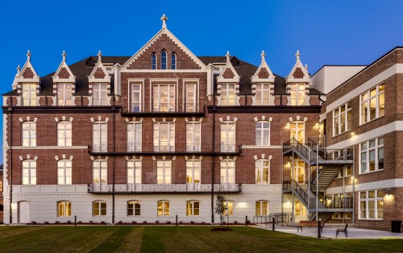 The historic buildings that comprise the Bell Artspace Campus have been restored after suffering significant damage from Hurricane Katrina, resulting in the property being abandoned and destroying an anchor site in the Tremé neighborhood. 