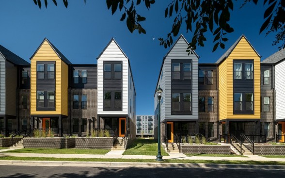 BKV Group included 11 mixed-income rental townhomes into the design of the Artspace Silver Spring Arts Campus.