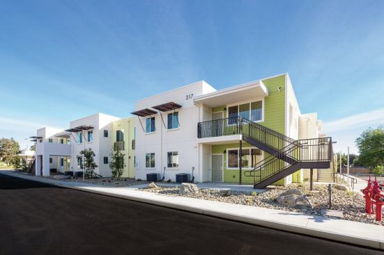 The transit-oriented development incorporates many energy- and water-saving features. It also touts having the first GeoPower system installation in the United States, which was donated by the Japanese company. The geothermal HVAC system takes fresh air into the earth through tubes to stabilize the temperature before going back in to the building. In its first year of operation, the system has saved more than 60 percent on heating and cooling costs.

