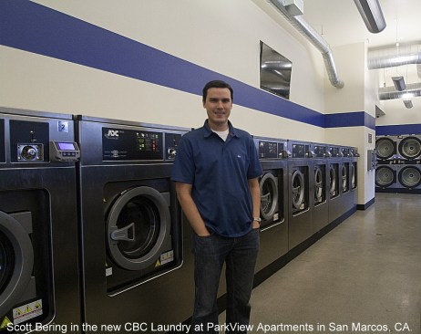 Scott Bering oversees the new CBC Laundry at ParkView Apartments in San Marcos, Calif.