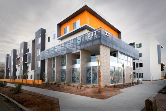 A LEED Platinum development, Cedar Crossing features 14 studio, 21 one‐bedroom, 16 two‐bedroom, and 23 three‐bedroom apartments. Twenty-six units serve residents earning no more than 40% of the area median income (AMI), 34 units are at 50% of the AMI , and 14 units are at 60% of the AMI.