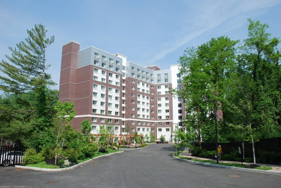 Council Towers VII and The Woodlands are two separate senior housing developments in one building. Developers The Arker Cos. and Metropolitan Council on Jewish Poverty came up with the unique structure to maximize the number of units on the site and help finance the New York City project.