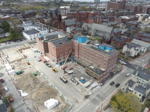 Former Mercy Hospital campus under rehabilitation in Portland, Me