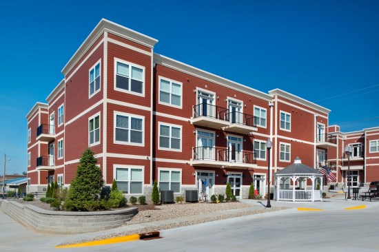 The development encompasses an entire city block. The development team reused a historic building and provided new construction on the rest of the block.